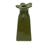 Vase Soliflor Fleur en Faïence, 11,5 cm de Hauteur, Collection Bohème (Kaki)