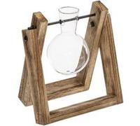 Vase soliflore en bois Vintage Loft - L. 14 x H. 16 cm - Marron