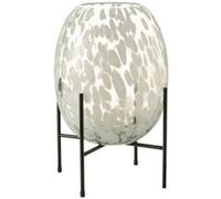 Vase sur Pied Design "Tâche" 38cm Gris & Blanc G
