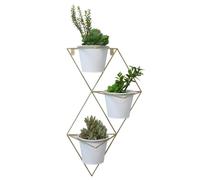 Vase suspendre blanc et grand r cipient de d coration murale g om trique Admired By Nature en laiton