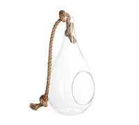 Atmosphera – Vase suspendu « Goutte » avec corde 25 cm transparent