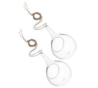 Vase Suspendu en Verre Hydroponique Conique, Lot de 2 Pièces | Décoration Bureau, pour Plante, Format Compact, Support Mural, Style Terrarium