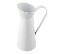 Vase tendance en fer conçu comme une cafetière, adapté pour présenter des fleurs en soie ou de petites plantes en pot, ajoutant une touche élégante et fonctionnelle à la maison et au bureau (blanc)