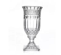 Vase Urne en Verre, Grand Vase en Cristal Grand Vase Décoratif Floral for Fleurs, Grand Vase de Bouquet de Piédestal avec Ondulation et Motif de Diamant, Vase épaissi Vintage for Mariage à la Maison