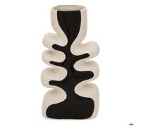 Vase vague ""Twis"" céramique noir & blanc H28cm - Atmosphera createur d'interieur