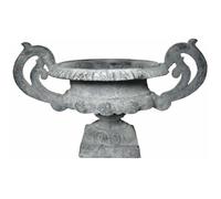Vase Vasque Chambord Jardinière de Pilier Pot de Fleur Décoratif en Fonte Gris 14,5x16,5x26cm