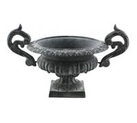 Vase Vasque Chambord Jardinière De Pilier Pot De Fleur En Fonte Grise 29x32,5x47cm Blanc