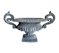 Vase Vasque Chambord Jardinière de Pilier Pot de Fleur en Fonte Grise 29x32,5x47cm