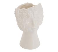Vase Visage en Dolomite "Fleur de Rose" 21cm Blanc