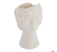 Atmosphera – Vase Visage « Fleur de Rose » en dolomite H21 cm blanc