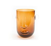 Vase visage marron verre 18.50x14.00 cm