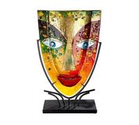 Vase visage Vista, en verre multicolore, hauteur 48 centimètres, pièce originale et décoration unique