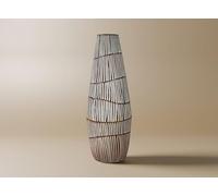 Vase XL en polyrésine Bois et Blanc H47 cm Maya