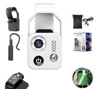 VasedGins Nanozoom Grossissement 200x, Nano Zoom Microscope Smartphone avec objectif CPL, Nano Zoom High-Tech Clip On Lens transforme n'importe quel smartphone en microscope (Blanc)