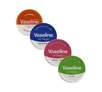 Vaseline Baume à lèvres - Gelée de pétrole - Thérapie pour les lèvres - Original, beurre de coco, Alo Vera And Rosy - Boîte de 20 g - Apaise les lèvres sèches - Lot de 4