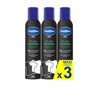 Vaseline Double Invisible Pro-derma Spray anti-transpirant 250 ml | Protection contre la transpiration 48h et fraîcheur longue durée Paquet de 3