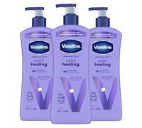Vaseline Intensive Care Calm Healing Lot de 3 lotions corporelles pour peaux sèches fabriquées avec des lipides ultra-hydratants et de l'extrait de lavande pour guérir et restaurer la peau sèche 575,5