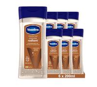 Vaseline Intensive Care Cocoa Radiant pour une peau éclatante, huile corporelle au beurre de cacao pur + huiles régénérantes, (6 x 200ml)