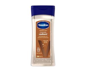 Vaseline Intensive Care Cocoa Radiant pour une peau éclatante, huile corporelle au beurre de cacao pur + huiles régénérantes, (1 x 200ml)