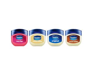 Vaseline Lip Therapy | Baume à lèvres hydratant | Set de 4 Rosy, Crème Brûlée, Original, Cocoa Butter (Set de 4 baume à lèvres)
