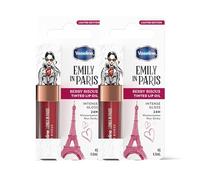 Vaseline x Emily in Paris Lip Oil Berry Bisous, gloss teinté pour des lèvres plus pulpeuses, (Berry Bisous - 2 x 4g)