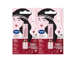 Vaseline x Emily in Paris Rouge Romance | Baume à lèvres teinté Stick | Édition Limitée | (Lot de 2 Rouge Romance)