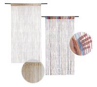 Vasemele 2 Pièces Rideau à Fils 200 x 100 Cm Rideau Anti-Mouches Rideaux Fils Rideaux à Fils à Paillettes Panneau Rideau à Ficelles Multicolore pour Maison, Fête, Événements, Décoration