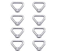 Vasemele Écrou à Oeil de Levage 8 Pièces M8 Écrou à Anneau Écrou à Vis Argenté 304 en Acier Inoxydable Triangle Anneau Écrou Anneau de Levage Oeil Écrou Attache M8 Écrou à Anneau Femelle