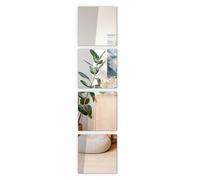 Vasemouh 20x20 Miroir Autocollant Mince en Verre, Lot de 4 Miroirs Murals Adhesifs, Miroir avec Haute Définition et Antidéflagrant
