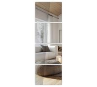 Vasemouh 40x30 Miroir Autocollant Mince en Verre, Lot de 4 Miroirs Murals Adhesifs, Miroir avec Haute Définition et Antidéflagrant