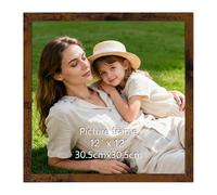 Vasemouh Cadre 30x30cm Carré Rustique en MDF Bois Marron, pour Photo, Création Artistique ou Déco Murale - Affichage Vertical/Horizontal, 1 Pièce