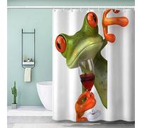 VASENA Rideau de Douche 180x180 Grenouille Mignonne Rideau de Douche Imprime en 3D Imperméable Anti Moule Animaux De Dessin Animé Rideaux de Bain Baignoire Opaque avec 12 Crochets