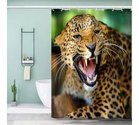 VASENA Rideau de Douche 180x180 Léopard Animal Rideau de Douche Imprime en 3D Imperméable Anti Moule Guépard Rideaux de Bain Baignoire Opaque avec 12 Crochets