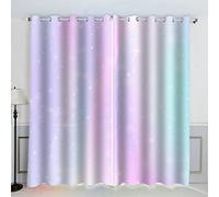VASENA Rideaux Arc-en-Ciel Artistique Coloré Rideau Occultant Chambre Fille Garcon Rideaux Chambre Ado Isolation Thermique et Réduction du Bruit Rideau （200x200 cm）