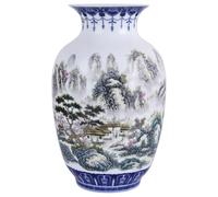 Vases à corps fin en porcelaine bleue et blanche fabriqués à la main - Chinoiserie chinoise traditionnelle chinoise à paroi mince motif melon d'hiver à large ouverture, parfait pour la décoration de