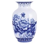 Vases à corps fin en porcelaine bleue et blanche fabriqués à la main - Chinoiserie chinoise traditionnelle chinoise à paroi mince motif melon d'hiver à large ouverture, parfaits pour la décoration de