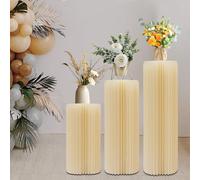 Vases à fleurs en carton de mariage, lot de 3 centres de table pliables en carton, support cylindrique pour fête de mariage, décoration de table d'anniversaire DescriptionUn mariage réussi ne peut avo