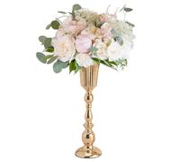 Vases À Fleurs Or pour Centres Table, Vases Trompettes en Métal Haut Vase de Centre Table Mariage Pièce Maîtresse Décorative de Table Élégant Support de Fleur pour Le Dîner Fête Mariage