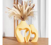 Vases Blanches pour décoration, Ensemble de Vase en céramique en Forme de cœur de 2, vases Nordiques en Forme de cœur, Vase décoratif Minimaliste pour Table Centrale de Table de Mariage Salon Salon
