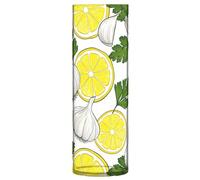Vases cylindriques en plastique - Tranches de citron - Blanc - 30 x 10 cm