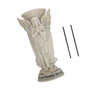 Vases De Prière en Résine Résistants Intempéries avec Pointes Décorations Funéraires Extérieures Cimetière Jardin Commémoratif Vases d'ange en Résine avec Sculpture Complexe