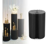 Vases en Carton de Mariage,Supports de Fleurs cylindriques Pliables en Carton,Colonne cylindrique en Papier,Support Fleur Mariage 20/40/60/80/100 cm Vase Centre de Table - 1 pièce(Noir,H 60cm)