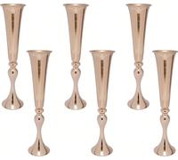 Vases en métal en forme de trompette, surface dorée, design en fer durable, or
