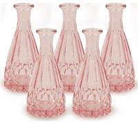 Vases en verre, 5 pièces, rose, 14,5cm