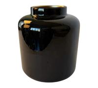 Vases métalliques Mystique 20x23cm noir avec surface brillante et intérieur doré mat, décoratif pour tout intérieur