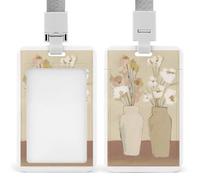 Vases minimalistes japonais à fleurs, porte-badge, porte-badge, porte-carte rétractable, porte-cartes, porte-nom, étiquette de nom pour travail, bureau, médecin, infirmière