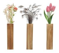 Vases muraux bois moderne lot 3, 29.5cm pour plantes intérieur fleurs séchées décoration design