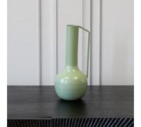 Vases romains décoratifs texturés vert sauge, finition en métal poudré, vase avec poignée - pour décoration d'intérieur, salon, chambre à coucher ou véranda