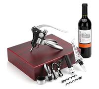 VASFFG Tire Bouchon de Vin Coffret Cadeau Ouvre Bouteille Professionnel Sommelier Kit de Débouchage Vin, Ensemble Cadeau Coupe-Capsule et Bouchon sous Vide pour Hommes Femmes, Oenophile