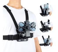 Vasgather Harnais de Poitrine pour téléphone Portable pour Enregistrement vidéo caméra d'action POV/vélo/Kayak/Course à Pied/VLOG Convient pour iPhone/Hero 11/10/9/Insta 360 X2 X3/DJI (avec Filet